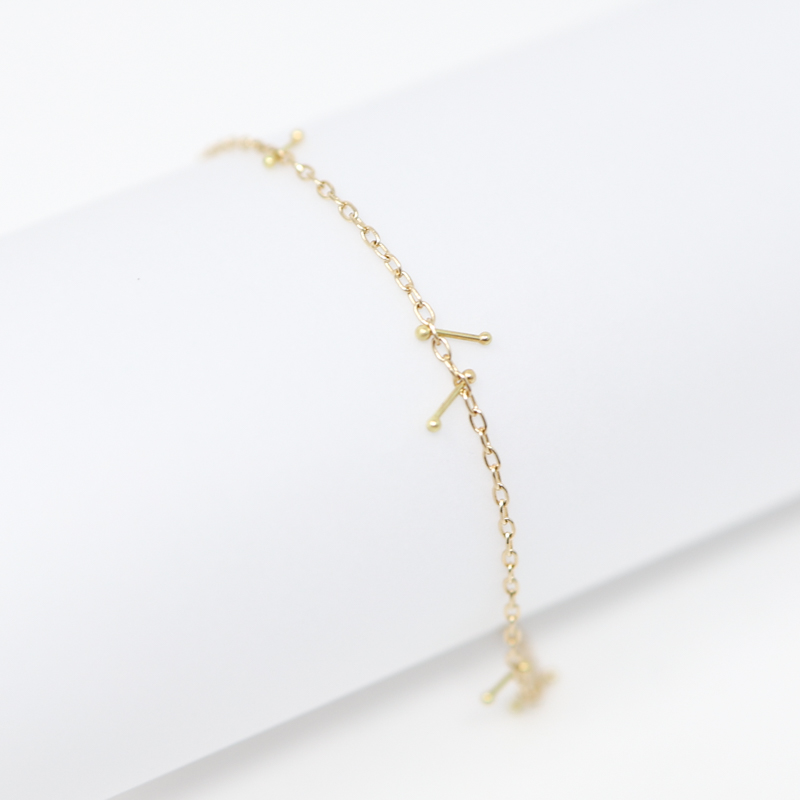 sarah mcguire gold pinned bracelet, 18k pins on 14k yellow gold