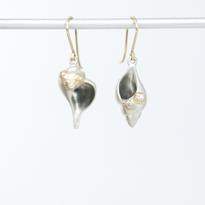 Hannah Blount seashell duet ruthie b diamond earrings