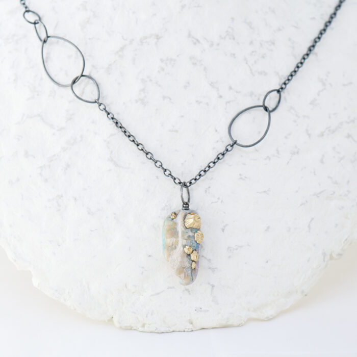 hannah blount sea pen opal ruthie b necklace with barnacles