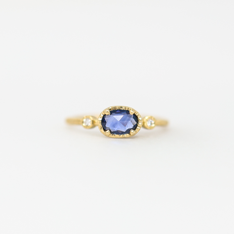 Yasuko Azuma oval sapphire and diamond engagement ring, muguet ring