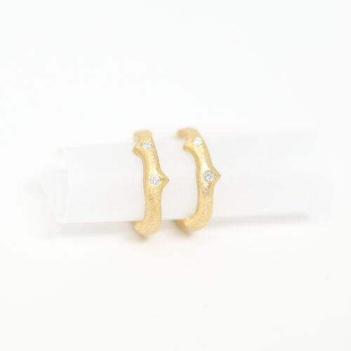 thorn and diamond yellow gold earring by Yasuko Azuma
