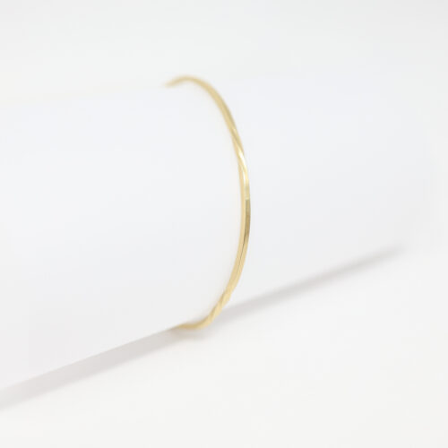 sarah mcguire simple bias cuff bracelet, yellow gold, twisted details