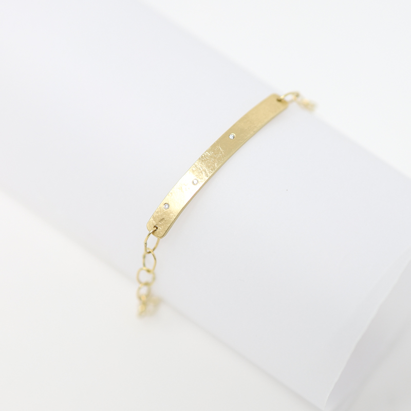 sarah mcguire gold and diamond id bracelet 18k