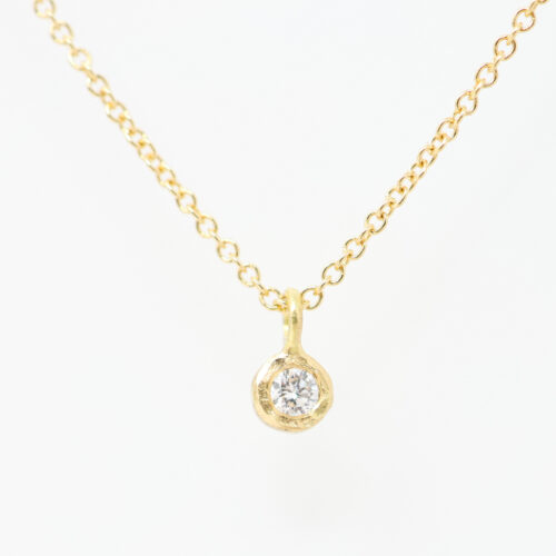 Bezel diamond drop necklace by Yasuko Azuma