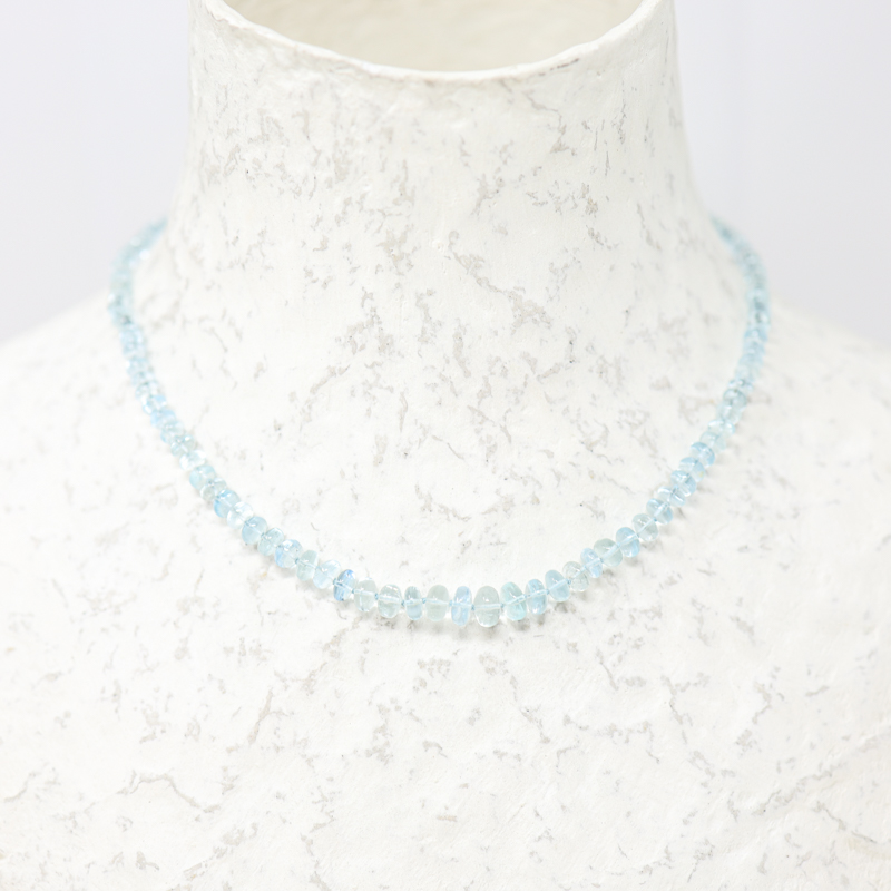 aquamarine light blue candy gemstone necklace by brittany myra jewelry