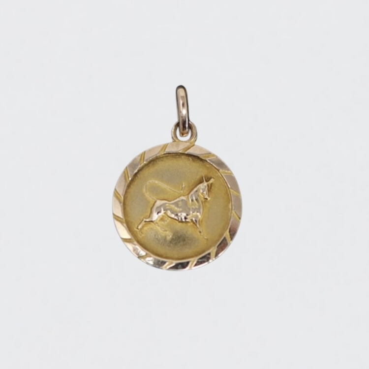 18k solid gold taurus zodiac charm