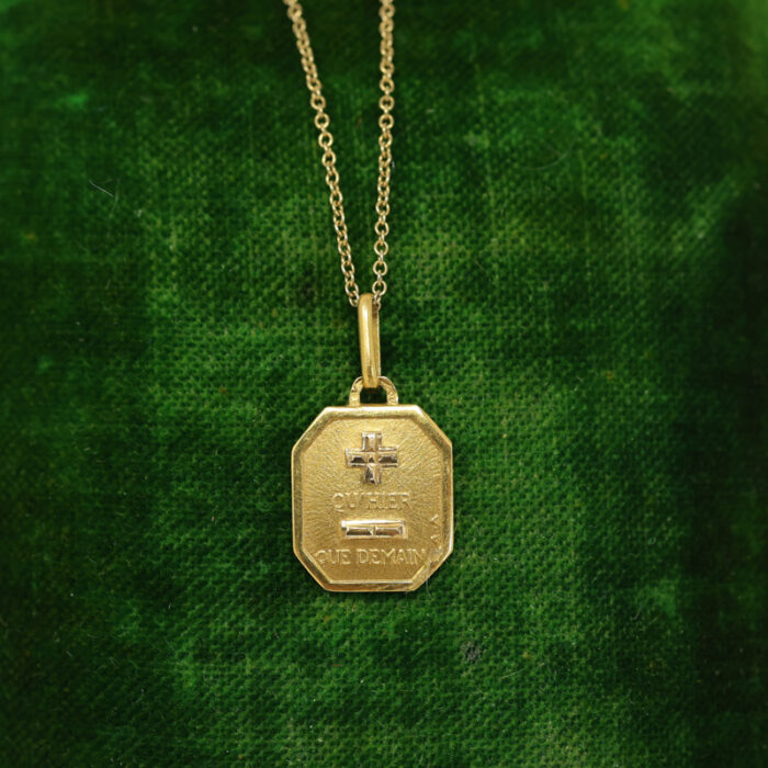 vintage shield French Augis love token médaille d/amour charm pendant