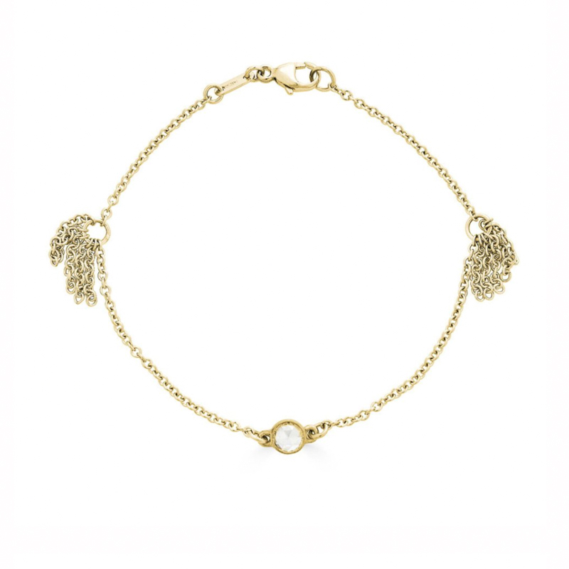 diamond tassle bracelet, yellow gold, emmeline jewelry NYC