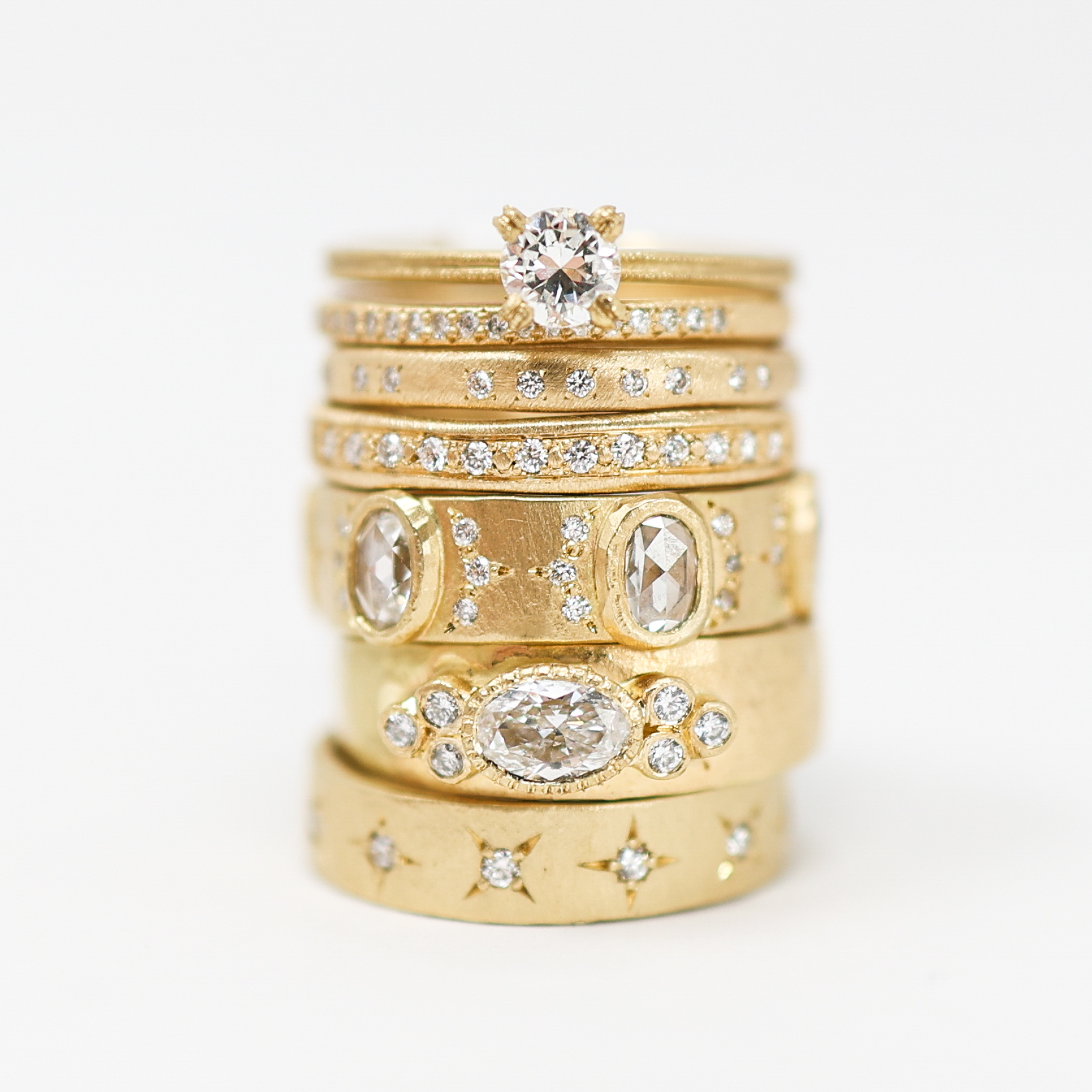 Jennifer Dawes engagement rings, wedding bands, yasuko azuma rings