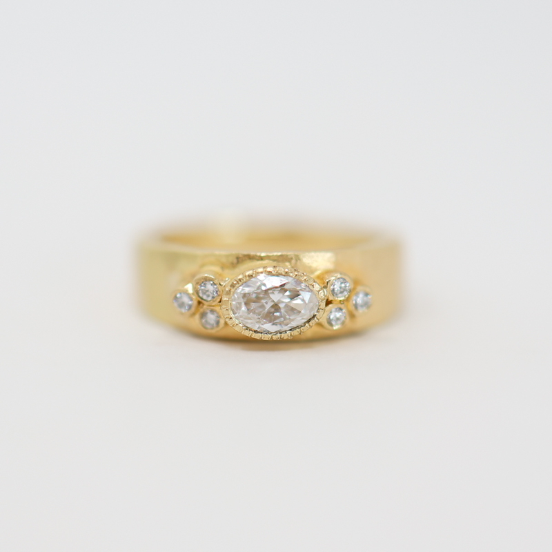 jennifer dawes twinkling stars taper ring - diamond engagement ring, wide band