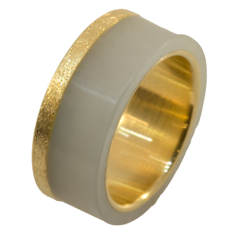 white jade and yellow gold ring by Todd Reed Jewelry